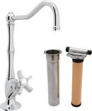Kitchen Column Spout Filter Faucet with Single Five Spoke Handle and 6-13/64 in. Spout Reach in Polished Chrome