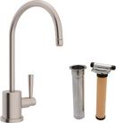 Perrin & Rowe Satin Nickel Cold Filter Faucet with Single Lever Handle and 6 in. Spout Reach 