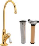 Kitchen Column Spout Filter Faucet with Single Lever Handle and 4-11/16 in. Spout Reach in Inca Brass