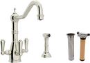 1-Hole Deckmount Kitchen Faucet with Triple Lever Handle and 9 in. Spout Reach in Polished Nickel