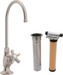 Kitchen Column Spout Filter Faucet with Single Five Spoke Handle and 4-11/16 in. Spout Reach in Satin Nickel