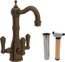1-Hole Deckmount Bar Faucet with Triple Lever Handle in English Bronze