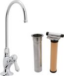 Kitchen Column Spout Filter Faucet with Single Lever Handle and 4-11/16 in. Spout Reach in Polished Chrome