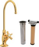 Kitchen Column Spout Filter Faucet with Single Five Spoke Handle and 4-11/16 in. Spout Reach in Inca Brass
