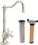 Kitchen Column Spout Filter Faucet with Single Five Spoke Handle and 6-13/64 in. Spout Reach in Polished Nickel