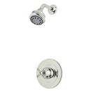 Shower System with Pressure Balanced Valve Trim with Single Cross Handle in Polished Nickel