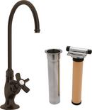 Kitchen Column Spout Filter Faucet with Single Five Spoke Handle and 4-11/16 in. Spout Reach in Tuscan Brass