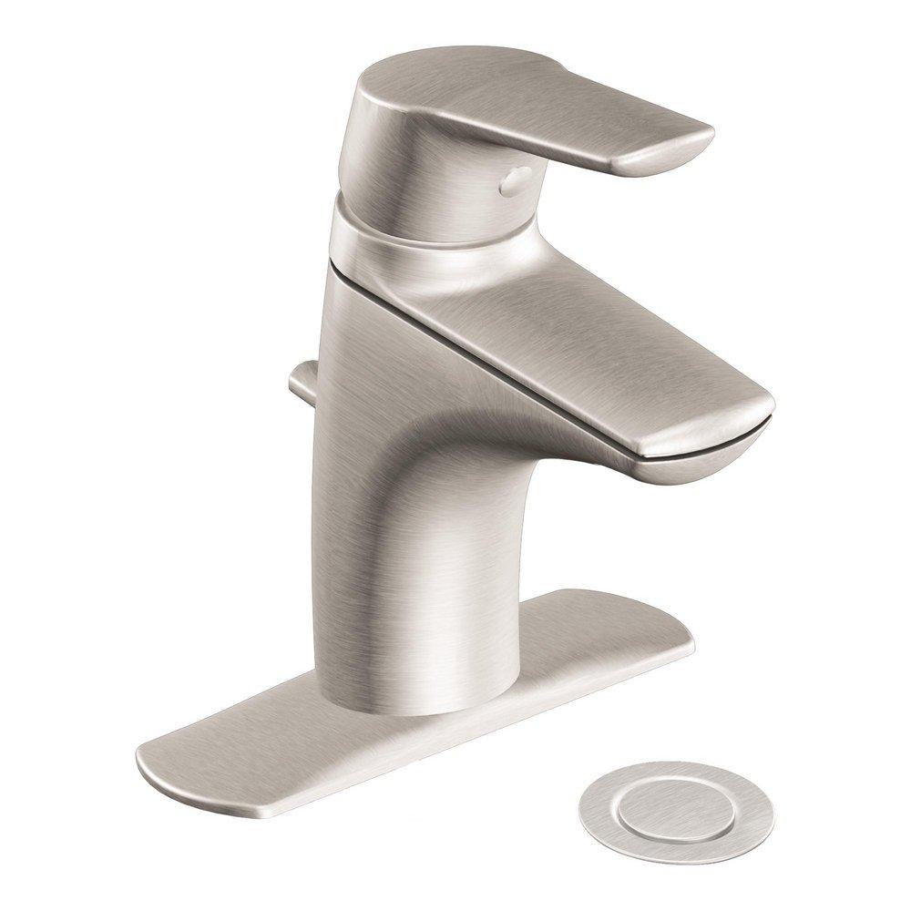 Moen Brushed Nickel Single Handle Centerset Bathroom Sink Faucet 