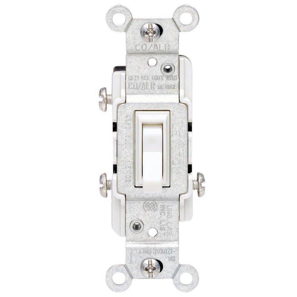 LEVITON White 15 Amp 120 V 3-Way Switch 