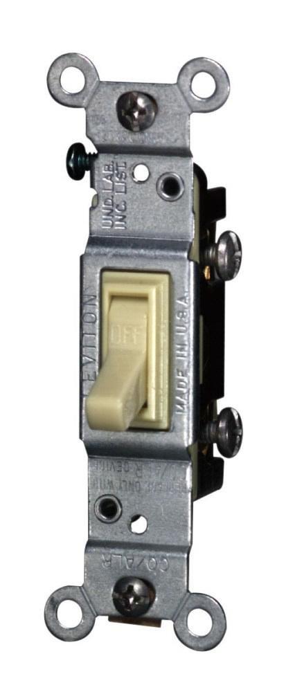 LEVITON Ivory 15A 120V SPST Switch 