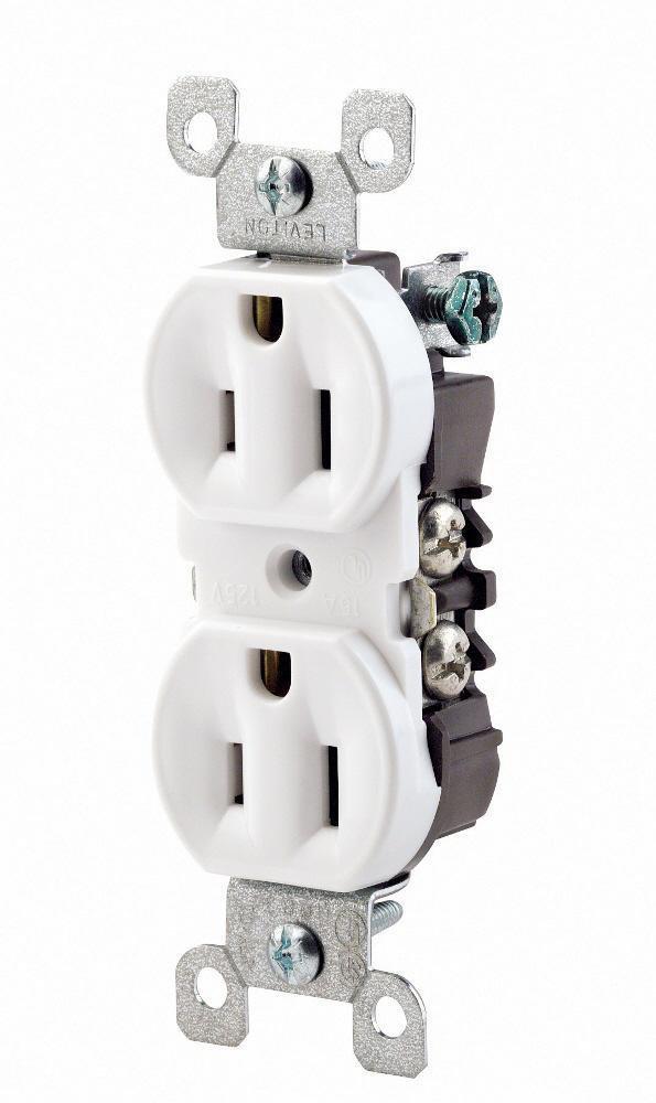 LEVITON White 15A 120V Duplex Receptacle 