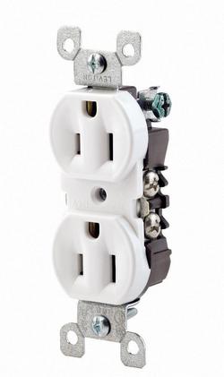 15A 125V Duplex Receptacle in White