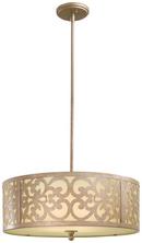 10 in. 100W 3-Light Chandelier in Champagne Silver with Etched Vanilla Glass Shade
