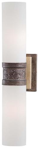 Minka Lavery Aged Patina Iron 2-Light Wall Sconce with Etched Opal Glass Shade 