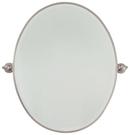 Oval Pivoting Mirror in Brushed Nickel