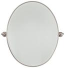 19-1/2 x 24-1/2 in. Oval Framed Mirror in Brushed Nickel