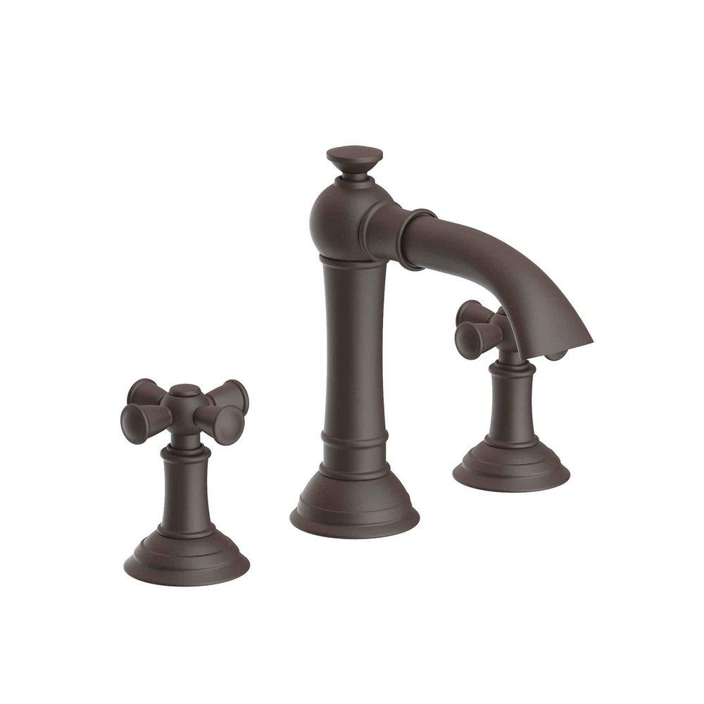Newport Brass Oil Rubbed Bronze Widespread Bathroom Sink Faucet with Double Cross Handle 