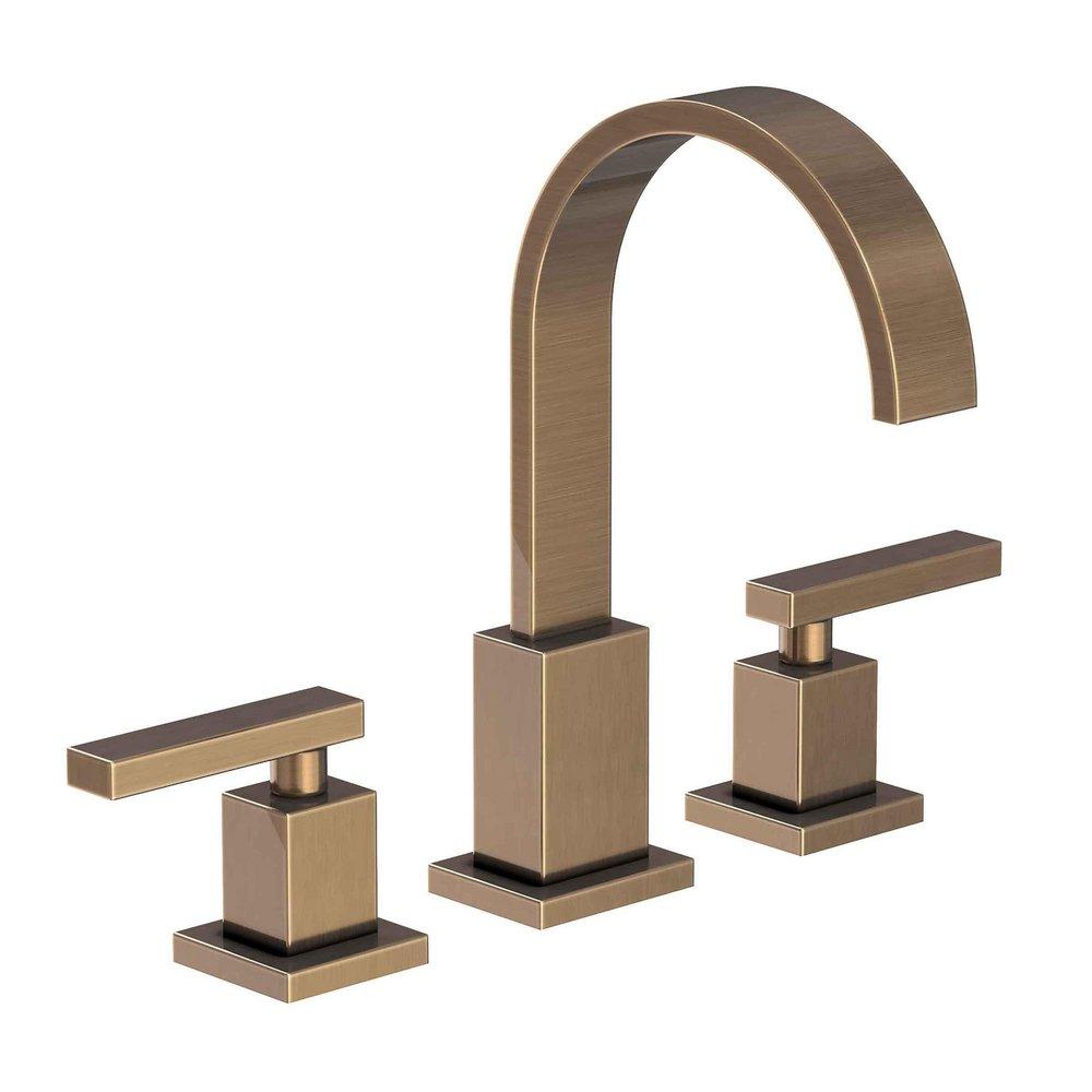 Newport Brass Antique Brass Two Handle Widespread Bathroom Sink Faucet 