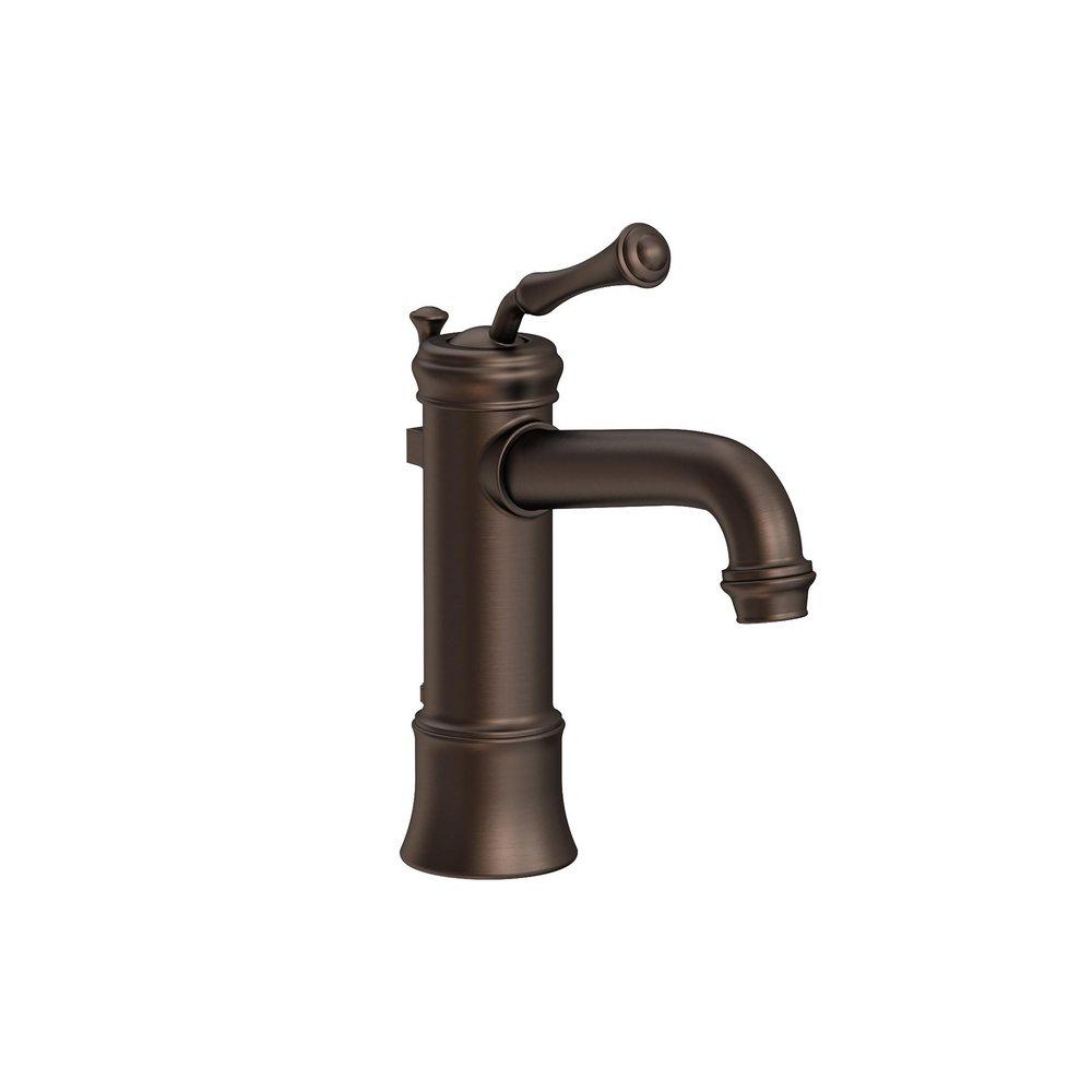 Newport Brass English Bronze Single Handle Monoblock Bathroom Sink Faucet Cross Handle 