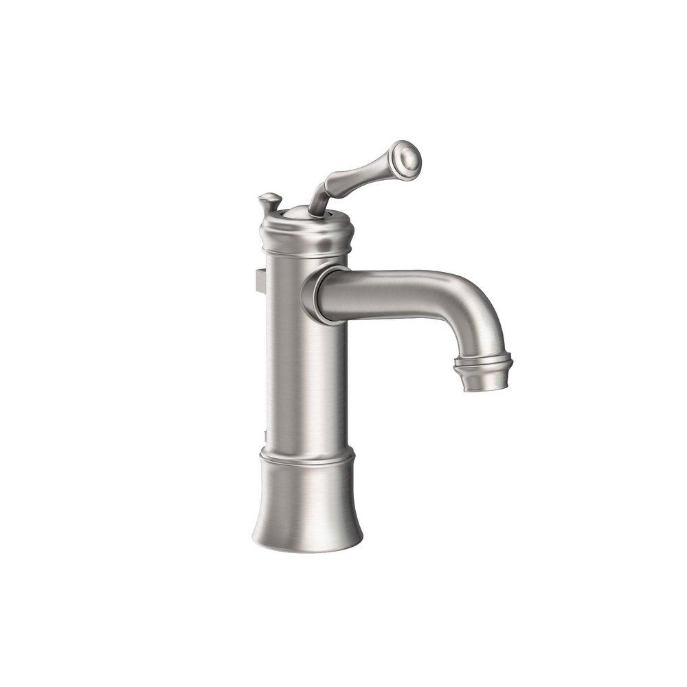 Newport Brass Stainless Steel - PVD Single Handle Monoblock Bathroom Sink Faucet Cross Handle 