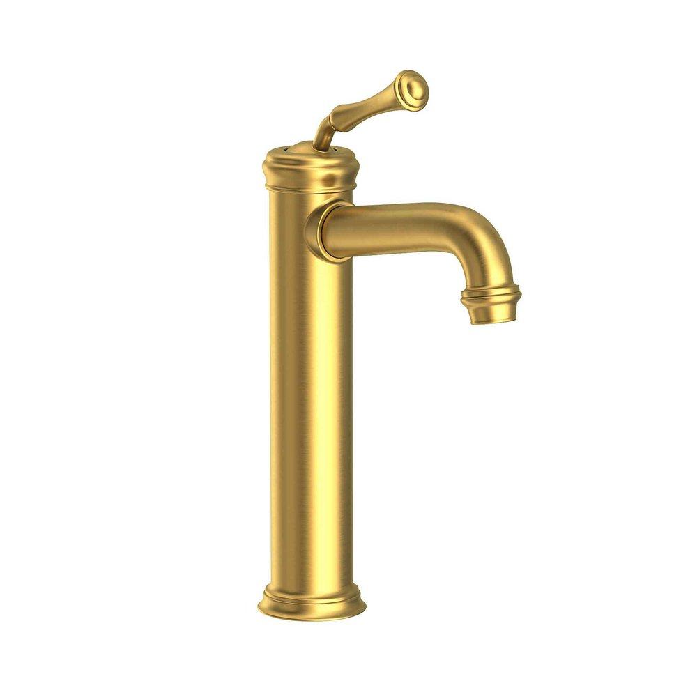 Newport Brass Satin Brass - PVD Single Handle Vessel Filler Bathroom Sink Faucet Lever Handle 