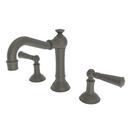 Two Handle Bathroom Sink Faucet in Weathered Brass