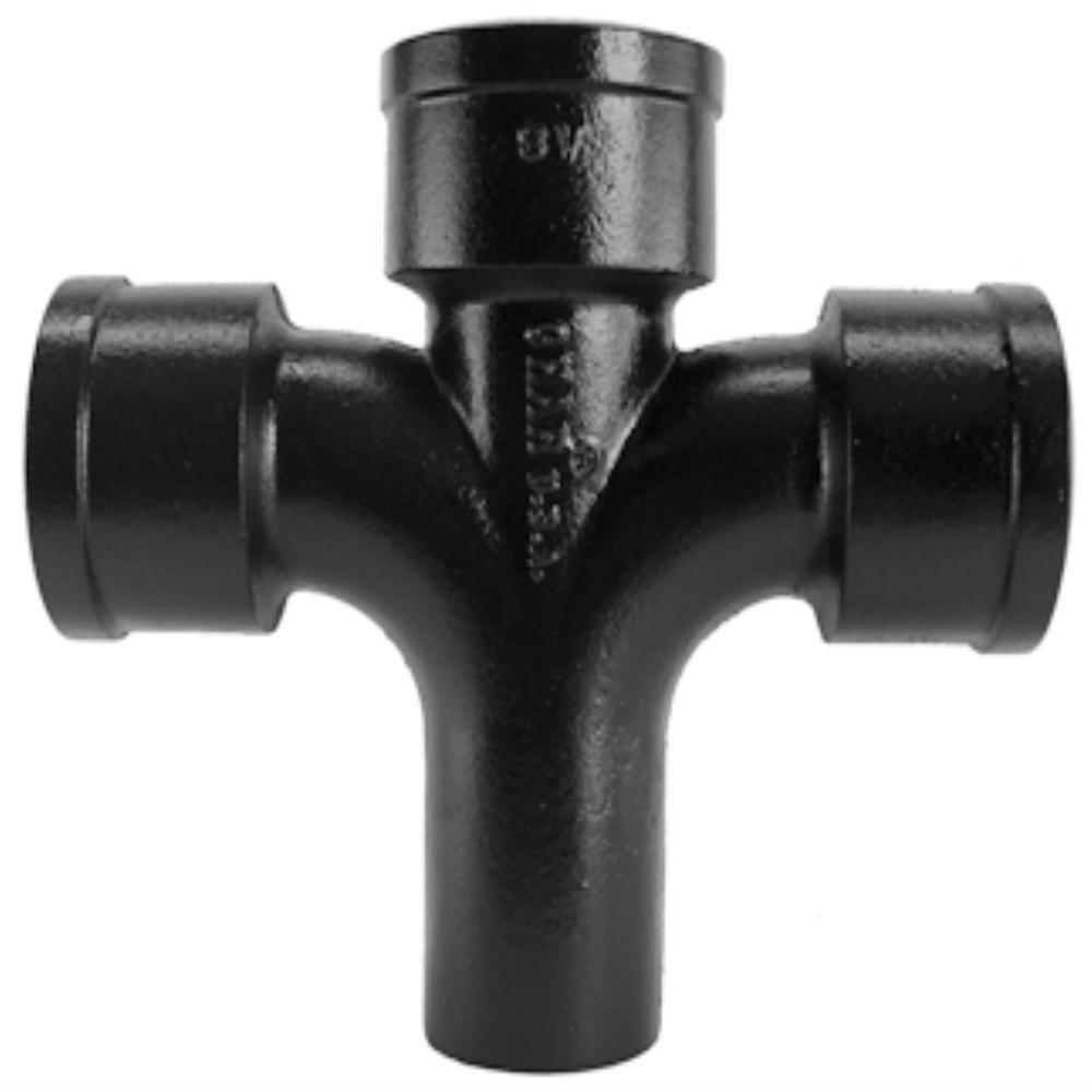 Black Hub x Spigot Service Cast Iron Sanitary Cross 