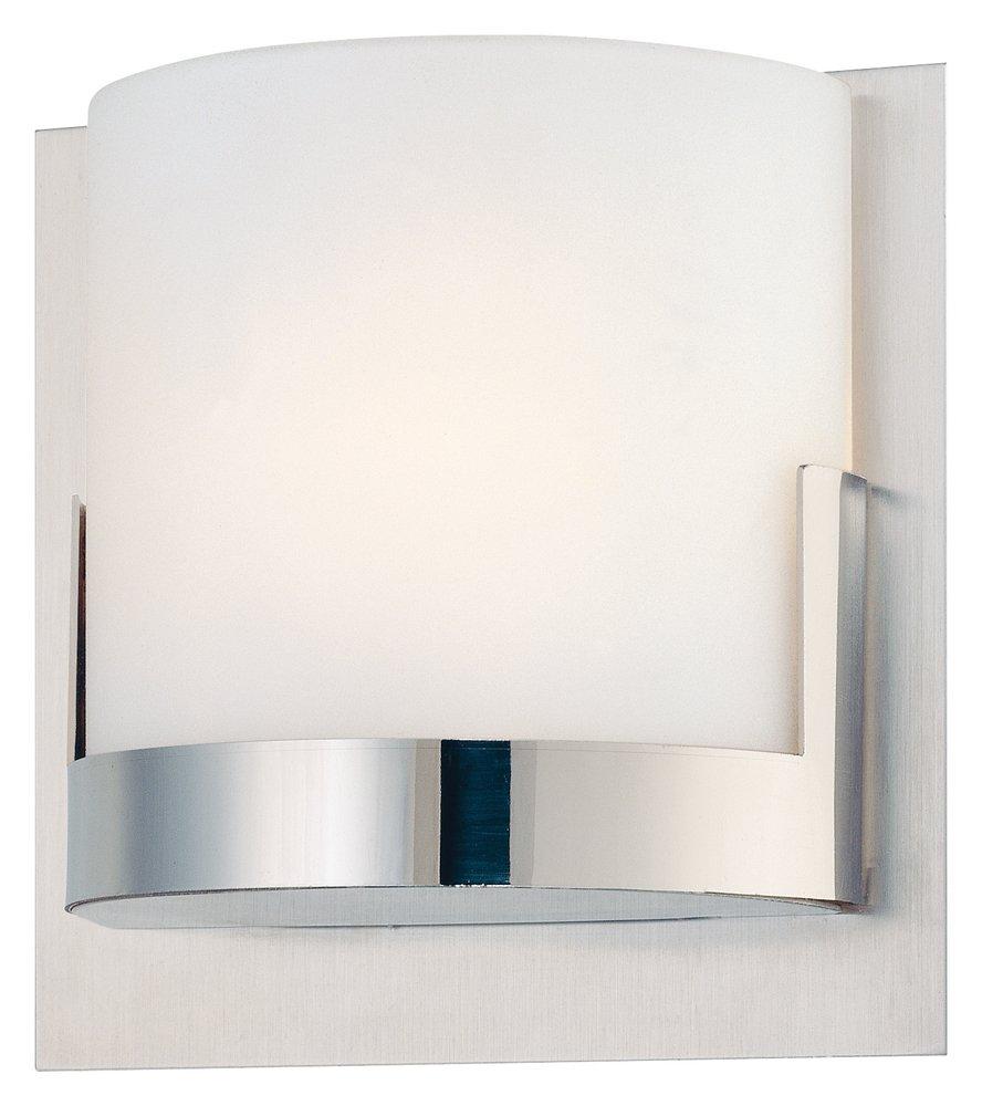 George Kovacs Polished Chrome/Brushed Aluminum 60W 1-Light Wall Sconce with Glass 