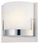 60W 1-Light Wall Sconce with Glass in Brushed Aluminum with Polished Chrome