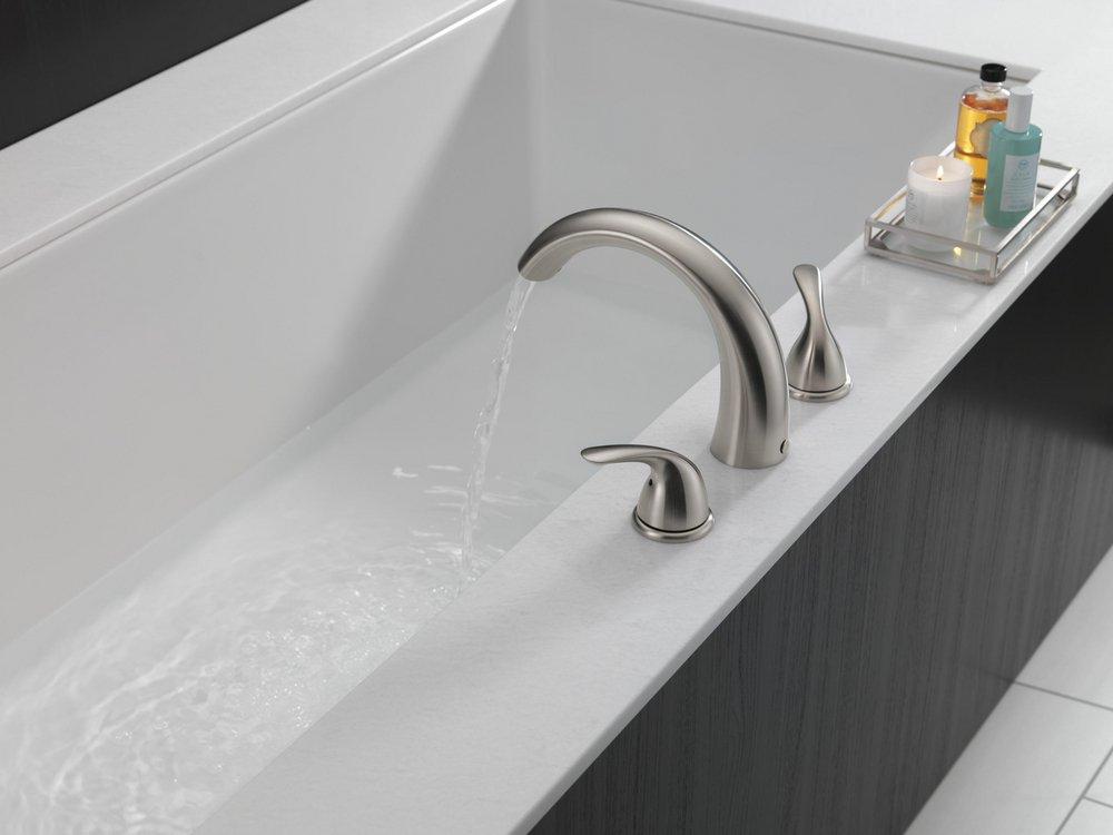 Delta Faucet Brilliance&reg; Stainless Two Handle Roman Tub Faucet Trim Only 