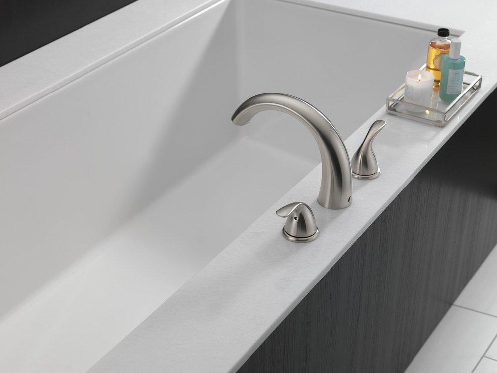 Delta Faucet Stainless Two Handle Roman Tub Faucet Trim Only 