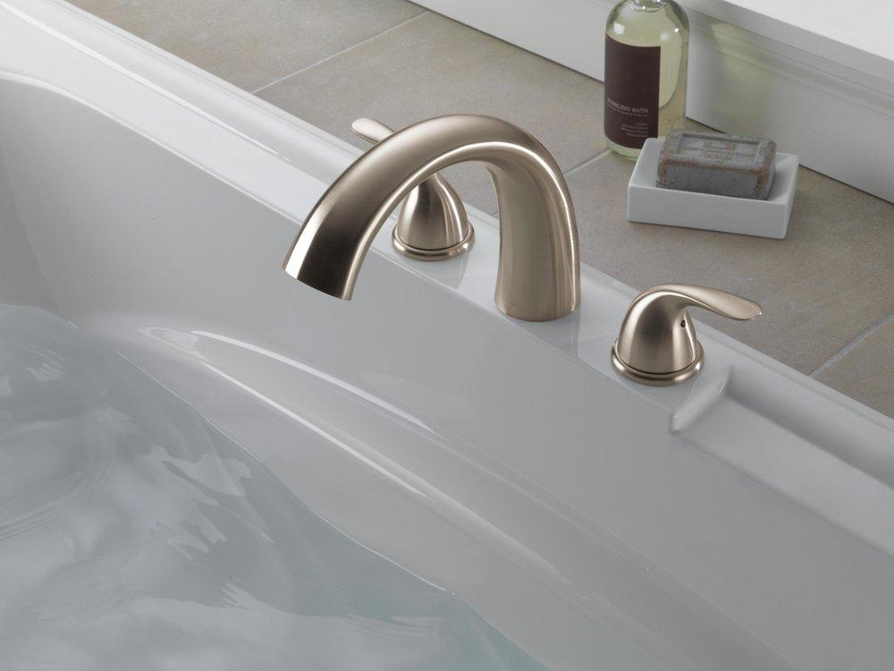 Delta Faucet Stainless Two Handle Roman Tub Faucet Trim Only 