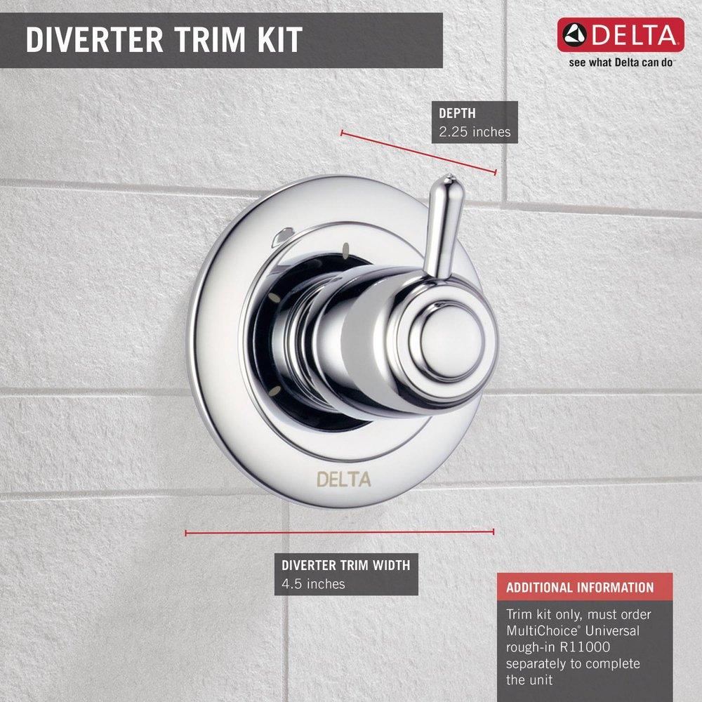 Delta Faucet Chrome 3 Setting Single Handle Metal Diverter Trim 