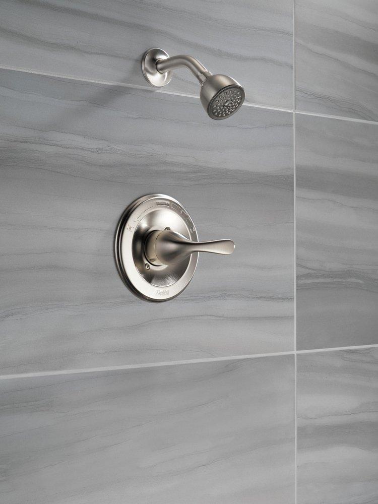 Delta Faucet Brilliance&reg; Stainless Single Handle Multi Function Shower Faucet (Trim Only) 