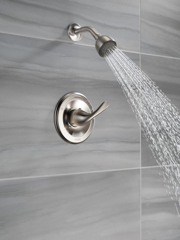 Delta Faucet Brilliance&reg; Stainless Single Handle Multi Function Shower Faucet (Trim Only) 