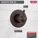 Delta Faucet Venetian Bronze 3 Setting Single Handle Metal Diverter Trim 