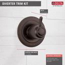 Delta Faucet Venetian Bronze 3 Setting Single Handle Metal Diverter Trim 