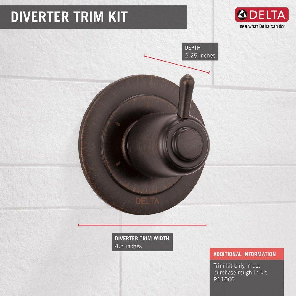 Delta Faucet Venetian Bronze 3 Setting Single Handle Metal Diverter Trim 