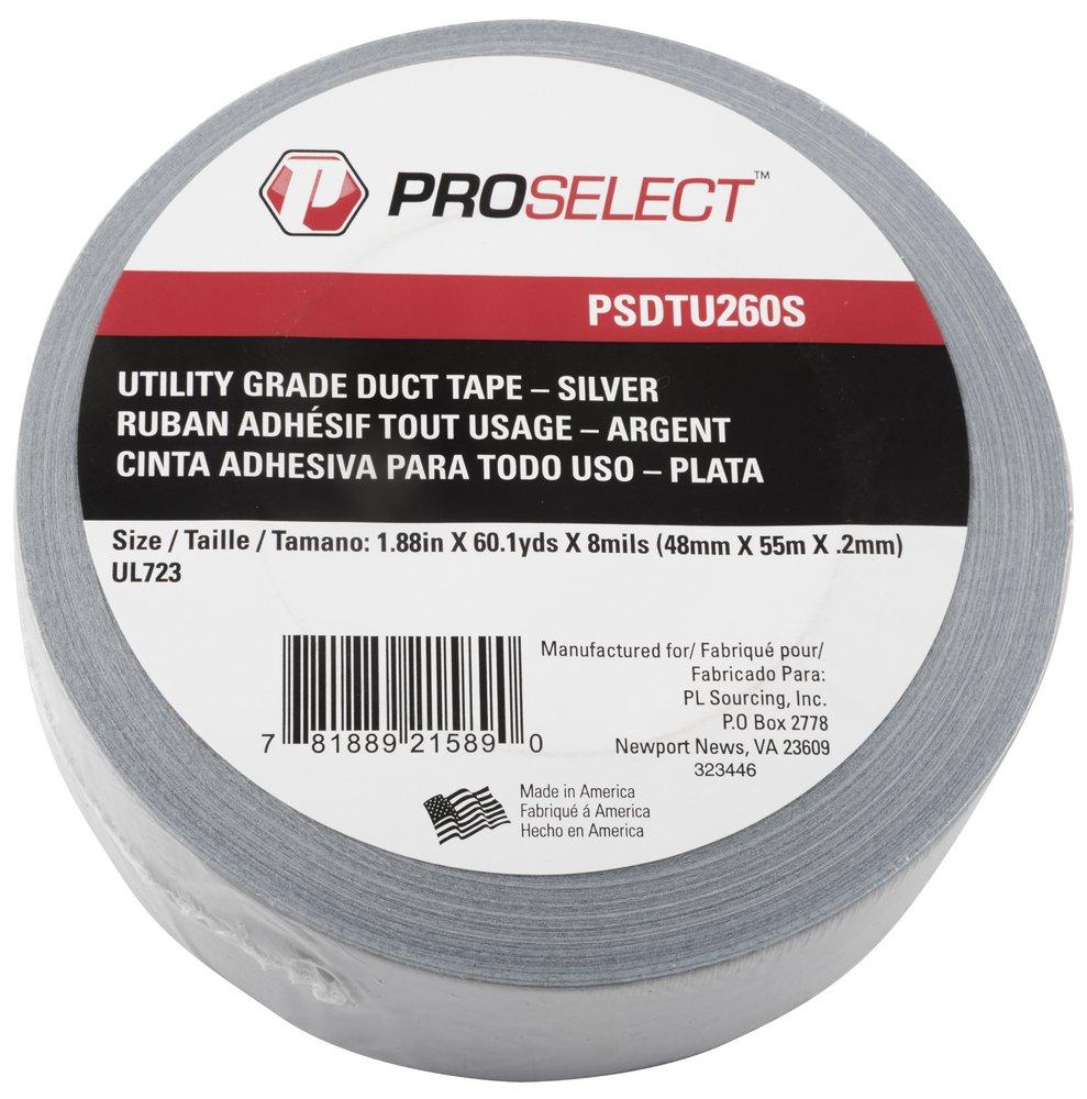 PROSELECT® Silver 2 in. x 60 yd. Plastic Rubber Duct Tape Utility Grade 