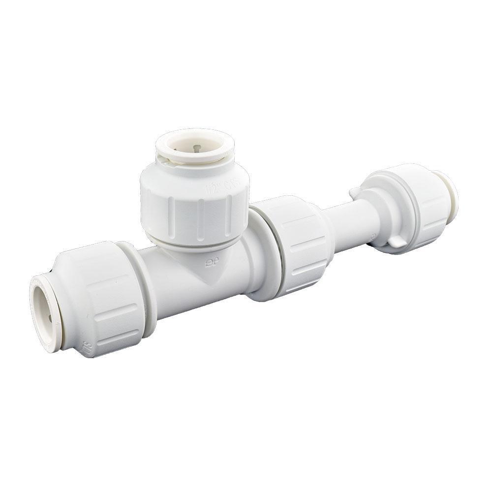 White CTS Straight PEX Single Connector Tee 