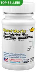 High Range Free Chlorine Test Strips 0-120 ppm Bottle of 50