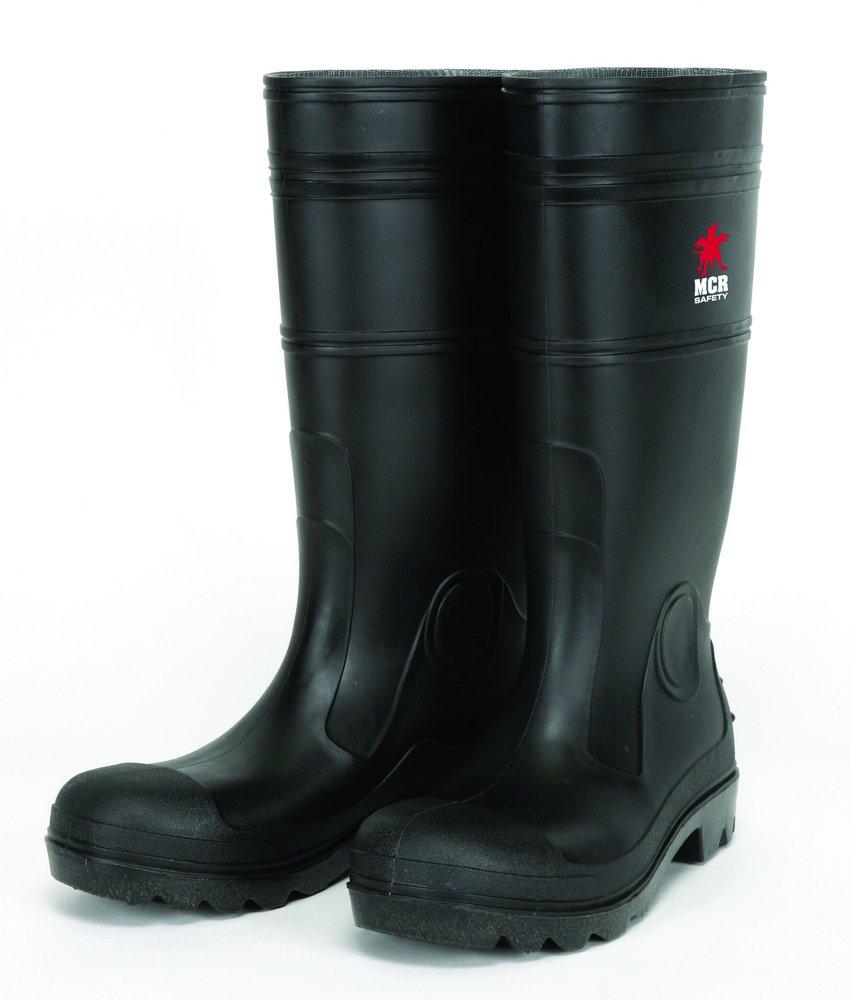 River City Black PVC Plain Toe Rubber Boot in Black 