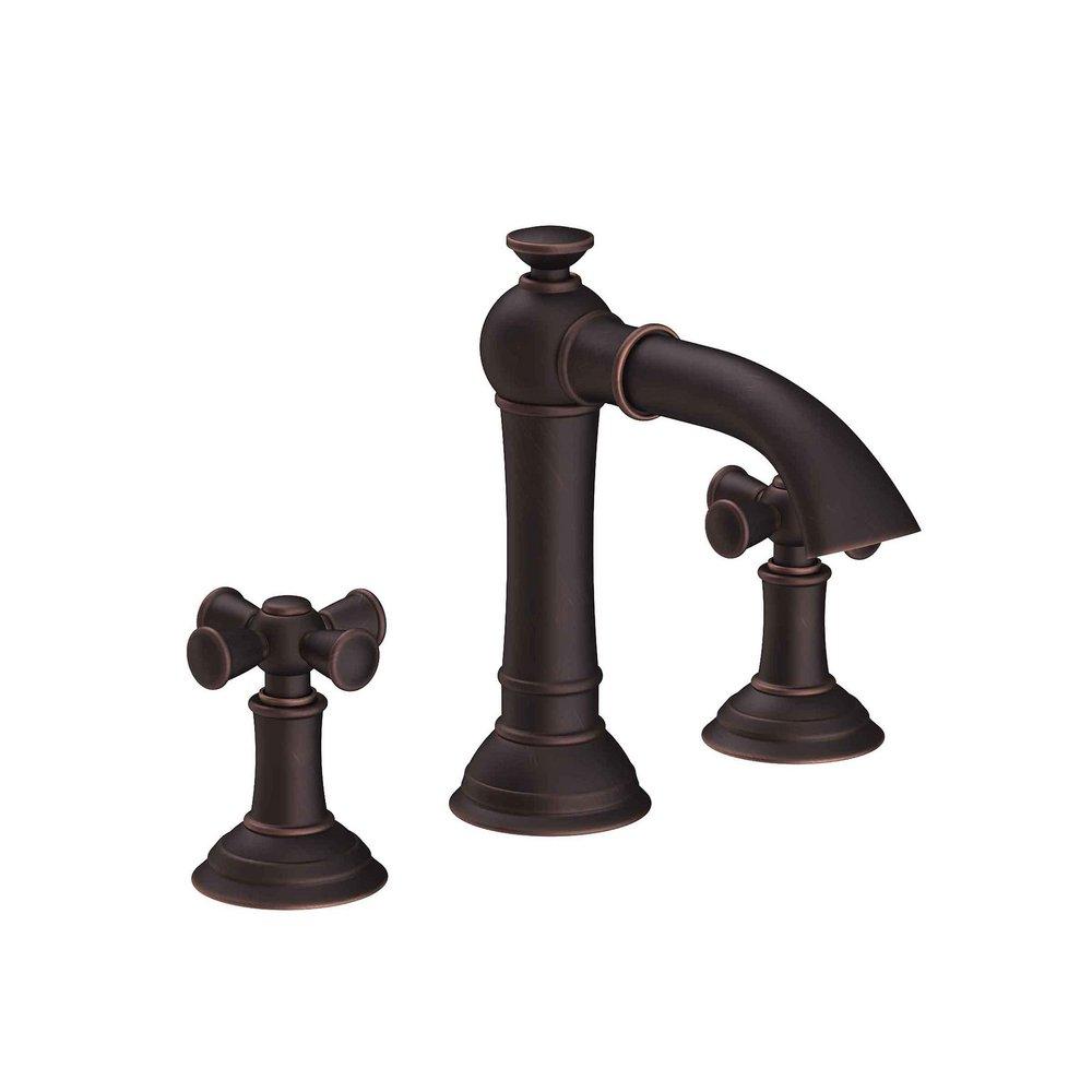 Newport Brass Venetian Bronze Widespread Bathroom Sink Faucet with Double Cross Handle 