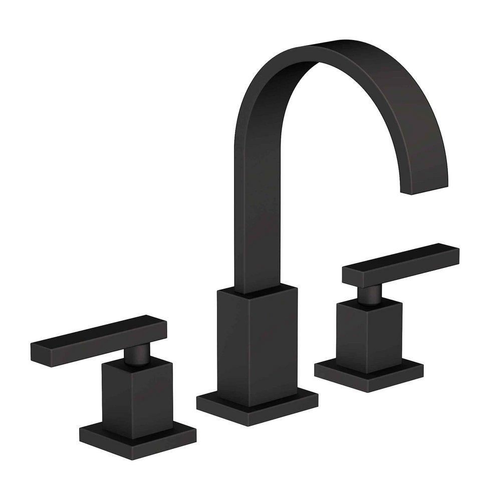 Newport Brass Flat Black Two Handle Widespread Bathroom Sink Faucet 