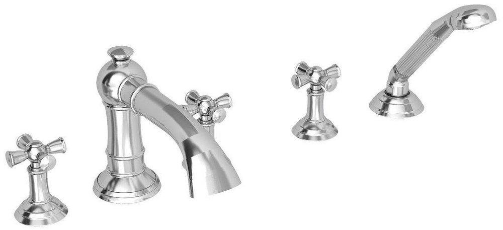 California Energy Commission Registered 2.0 2 Handle Cross Roman Tub Trim *AYLESB Polished Nickel 