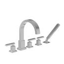 Three Handle Roman Tub Faucet with Handshower in Polished Chrome (Trim Only)