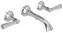 Two Handle Wall Mount Widespread Bathroom Sink Faucet in Polished Nickel - Natural