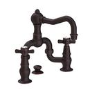 Newport Brass Venetian Bronze Bridge Bathroom Sink Faucet with Double Cross Handle 