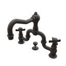 Bridge Bathroom Sink Faucet with Double Cross Handle in Venetian Bronze