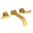 Two Handle Wall Mount Widespread Bathroom Sink Faucet in Satin Bronze - PVD